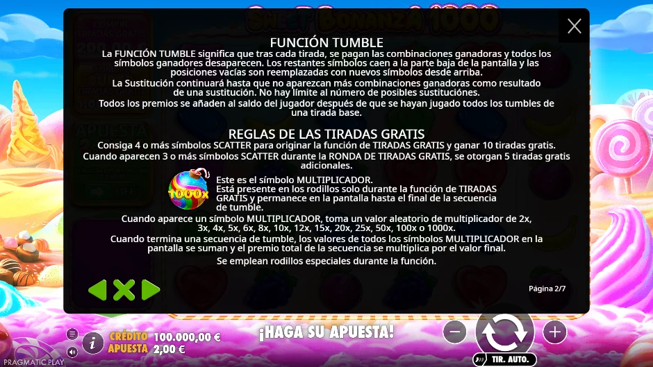 Tiradas gratis y tumble