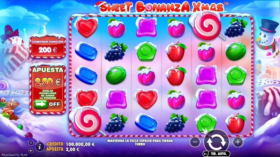 Sweet Bonanza Xmas — pantalla del juego